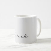 Mug Calligraphie Simple Gris Nom Professionnel (Devant droit)