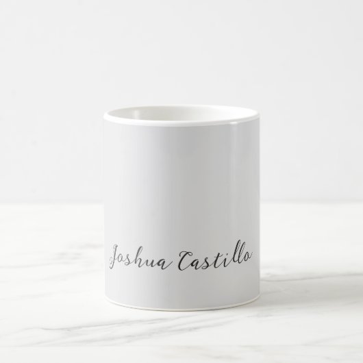 Mug Calligraphie Simple Gris Nom Professionnel (Centre)