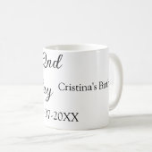 Mug calligraphie simple minimum heureux 2e anniversair (Devant droit)