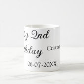 Mug calligraphie simple minimum heureux 2e anniversair (Centre)