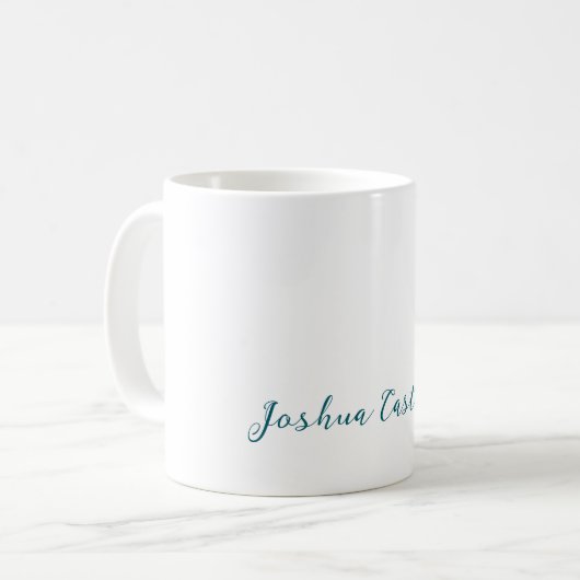 Mug Calligraphie Simple Plain Professionnel Nom (Devant gauche)