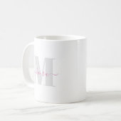 Mug Calligraphie simple typographie de monogramme élég (Devant gauche)