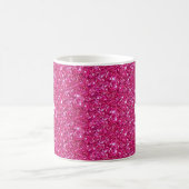 Mug Calligraphie sur fond rose scintillant (Centre)