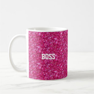 Mug Calligraphie sur rose scintillant