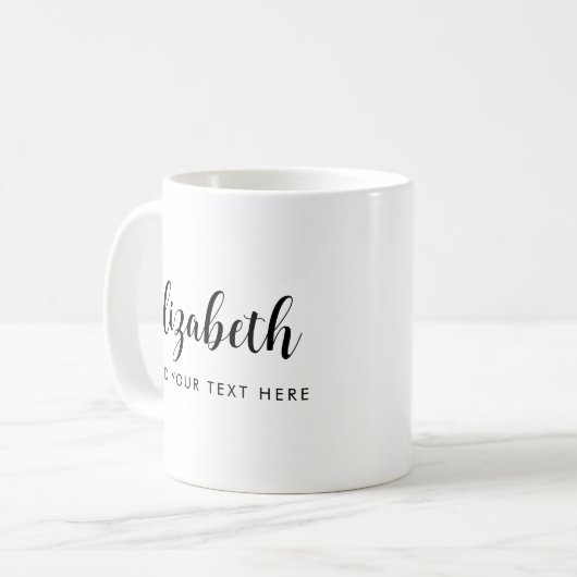 Mug Calligraphie tendance Ajouter votre nom de texte M (Devant gauche)