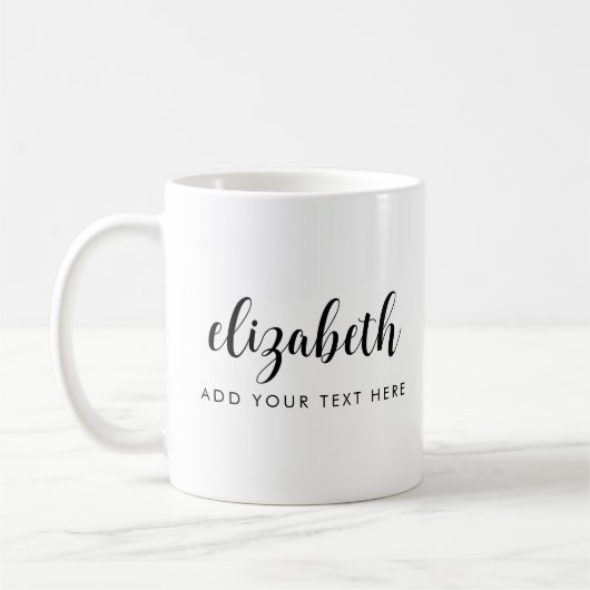 Mug Calligraphie tendance Ajouter votre nom de texte M (Gauche)