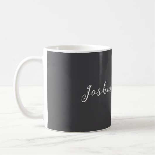 Mug Calligraphy Simple Grey Professional Name (Gauche)