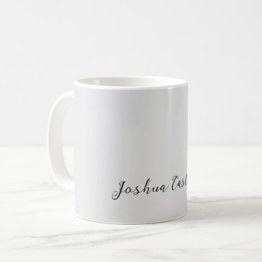 Mug Calligraphy Simple Grey Professional Name (Devant gauche)