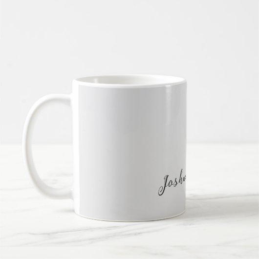 Mug Calligraphy Simple Grey Professional Name (Gauche)