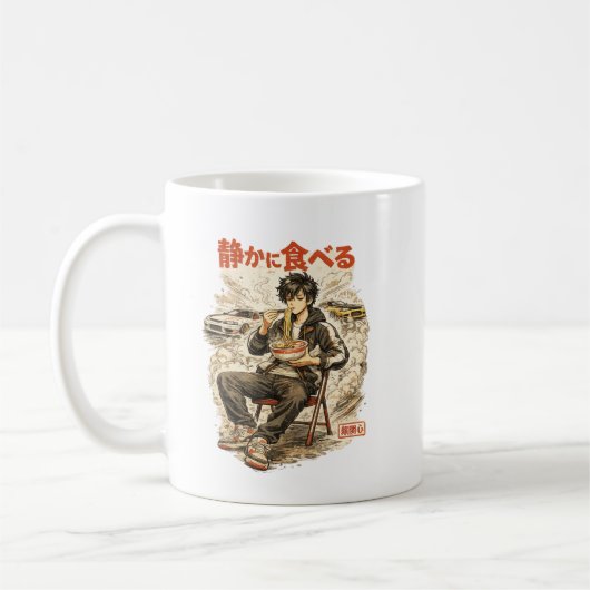 Mug Calm Amid the Chaos – 静かに食べる (Gauche)