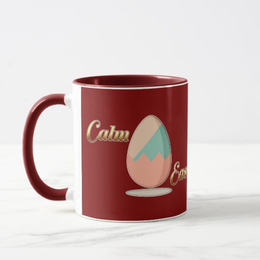 Mug Calm Easter – Aesthetic Egg Art - caneca (Gauche)