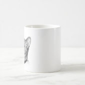 Mug Calm White Minimal Cat Leaf Aesthetic Drawing pfp (Centre)