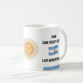Mug Calme Argentine & Texte drôle, Argentine Drapeau (Devant droit)