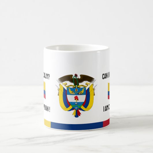 Mug Calme Colombie & Drôle Texte, Drapeau Colombien (Centre)