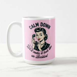 Mug Calme Dessus Retro Drôle Citation