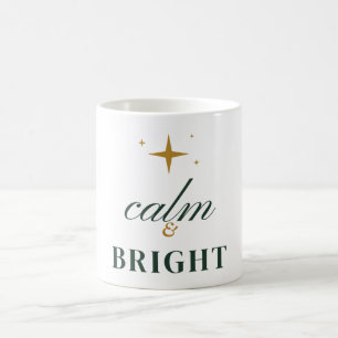 Mug Calme et lumineuse Typographie étoile de Noël élég