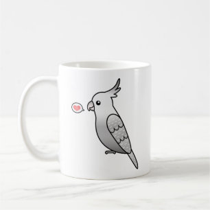 Mug Calopsitte perle à face blanche dessin animé Amour