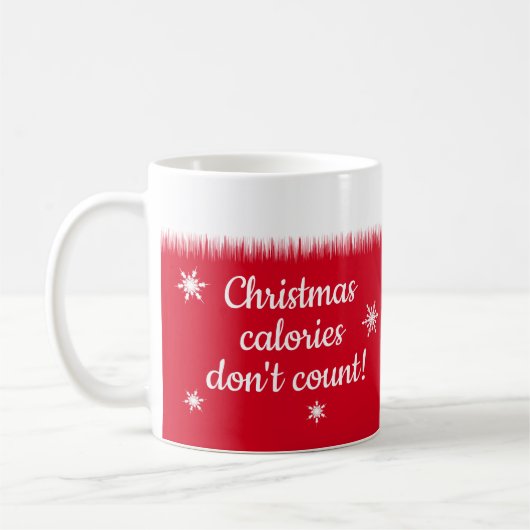 Mug Calories de Noël ne compte pas drôle Personnalisé (Gauche)