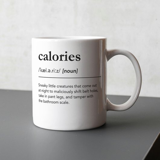 Mug Calories Définition Funny Weight Loss Dictionnaire