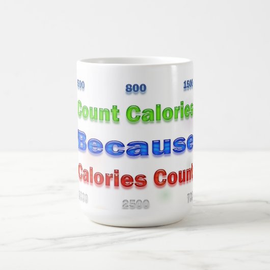 Mug Calories du nombre de pertes de régime et de poids (Centre)