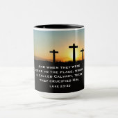 Mug Calvary at Sunset – Luke 23:33 Scripture Art (Centre)