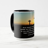 Mug Calvary at Sunset – Luke 23:33 Scripture Art (Devant gauche)