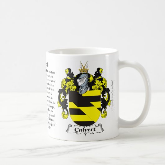 Mug Calvert, l'origine, la signification et la crête (Droite)