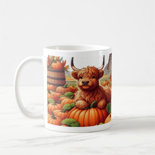 Mug Calves De Vache Des Hautes-Terres Reposant Parmi L (Gauche)