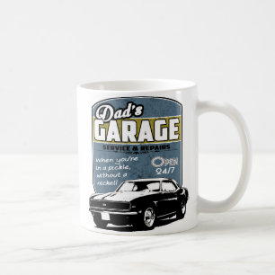 Mug Camaro noir et blanc du garage du papa