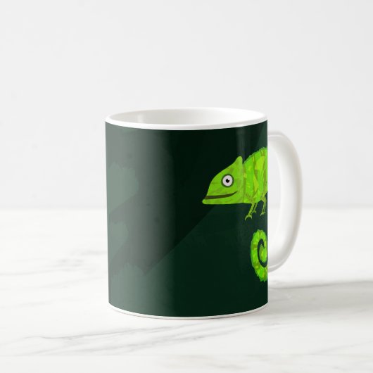 Mug Caméléon vert mignon (Devant droit)