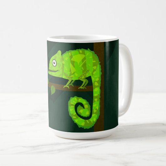 Mug Caméléon vert mignon (Devant droit)