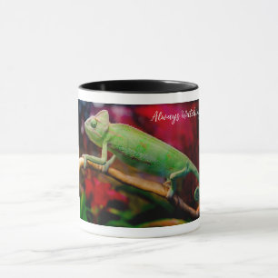 Mug Caméléon vert sur la branche