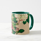 Mug Camélias japonais vintages. Rose-foncé sur le (Devant droit)