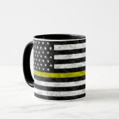 Mug Caméra de ligne jaune mince (Devant gauche)