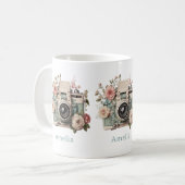Mug Camera with Flowers Retro Pastel Image (Devant gauche)