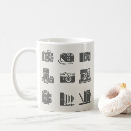 Mug Cameras Photographie Vintage (Avec donut)