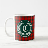 Mug Cameron Famille Rouge et Vert Tartan Monogramme (Gauche)
