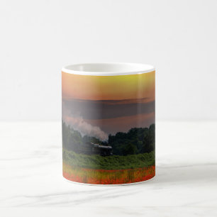 Mug Camion À Vapeur Et Champ De Pavot Sunrise