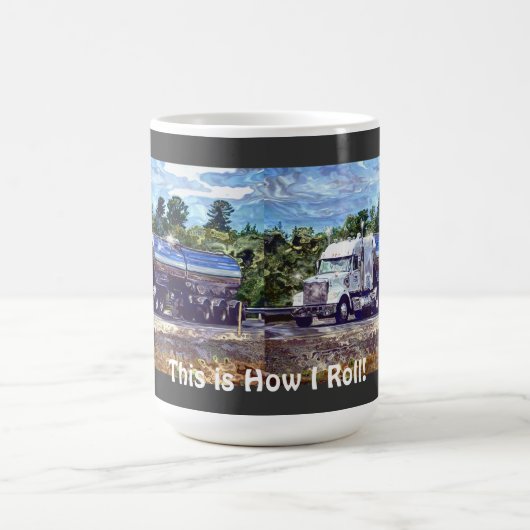 Mug Camion Big Rig White Cargo pour Camionneurs & Enfa (Centre)