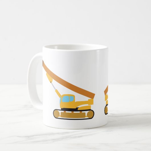 Mug Camion de construction de grue (Devant gauche)