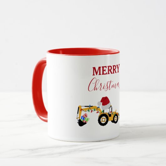 Mug Camion de construction de la canot de Noël (Devant gauche)