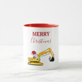 Mug Camion de construction de l'excavatrice de Noël (Centre)