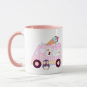 Mug Camion De Crème De Glace De Lapin Bleu Et Rose (Gauche)