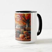 Mug Camion de ferme rustique/vintage d'automne (Devant droit)