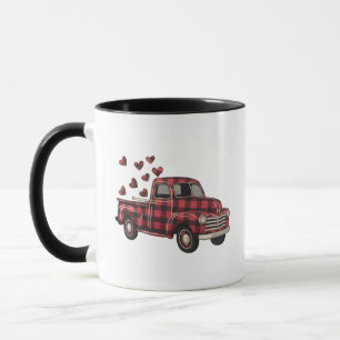 Mug Camion de la Saint-Valentin Funny Buffalo Plaid Le