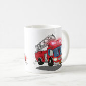 Mug Camion de police de caricatures et de pompiers (Devant droit)