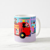 Mug Camion de pompiers occupé (Devant droit)