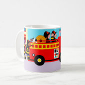 Mug Camion de pompiers occupé (Devant gauche)