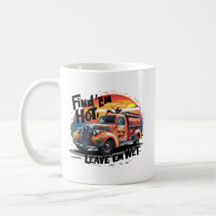 Mug Camion de pompiers vintage fantaisiste drôle