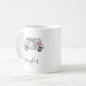 Mug Camion de ramassage vintage Aquarelle rustique (Devant gauche)